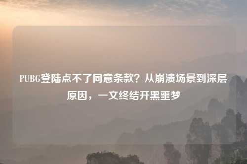 PUBG登陆点不了同意条款？从崩溃场景到深层原因，一文终结开黑噩梦