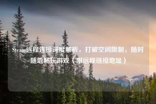 Steam远程连接深度解析，打破空间限制，随时随地畅玩游戏（附远程链接地址）