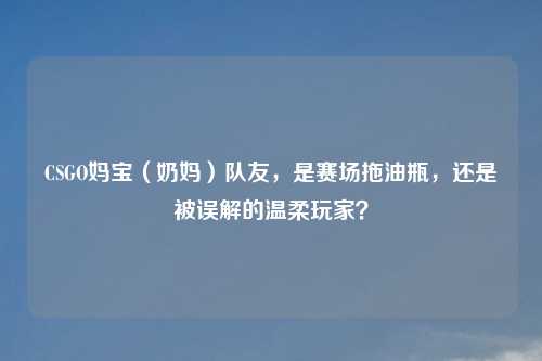 CSGO妈宝（奶妈）队友，是赛场拖油瓶，还是被误解的温柔玩家？