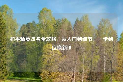 和平精英改名全攻略，从入口到细节，一步到位换新ID