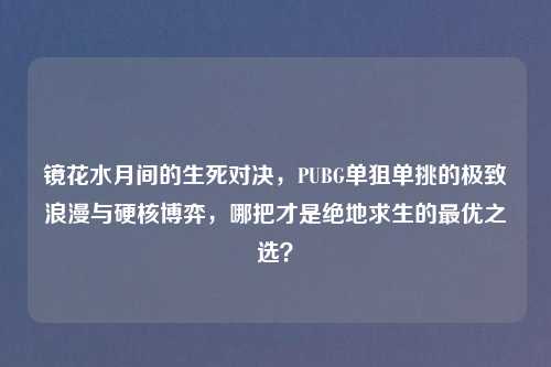 镜花水月间的生死对决，PUBG单狙单挑的极致浪漫与硬核博弈，哪把才是绝地求生的更优之选？