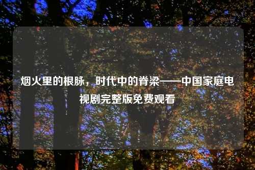 烟火里的根脉，时代中的脊梁——中国家庭电视剧完整版免费观看