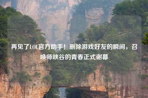 再见了LOL官方助手！删除游戏好友的瞬间，召唤师峡谷的青春正式谢幕