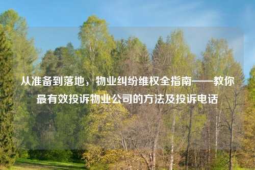 从准备到落地，物业纠纷     全指南——教你最有效投诉物业公司的     及投诉     