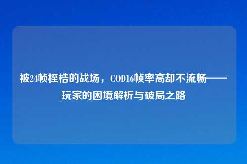 被24帧桎梏的战场，COD16帧率高却不流畅——玩家的困境解析与破局之路