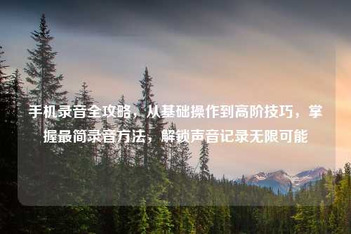 手机录音全攻略，从基础操作到高阶技巧，掌握最简录音     ，解锁声音记录无限可能