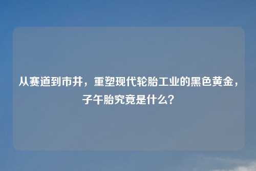从赛道到市井，重塑现代轮胎工业的黑色黄金，子午胎究竟是什么？