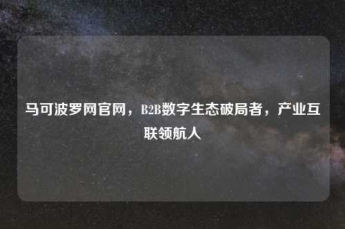 马可波罗网官网，B2B数字生态破局者，产业互联领航人