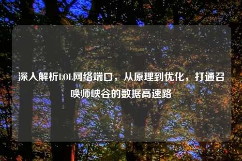 深入解析LOL     端口，从原理到优化，打通召唤师峡谷的数据高速路
