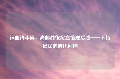 铁血铸丰碑，高邮战役纪念馆观后感——不朽记忆的时代回响