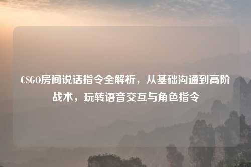 CSGO房间说话指令全解析，从基础沟通到高阶战术，玩转语音交互与角色指令