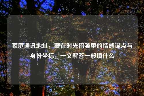 家庭通讯地址，藏在时光褶皱里的情感锚点与身份坐标，一文解答一般填什么