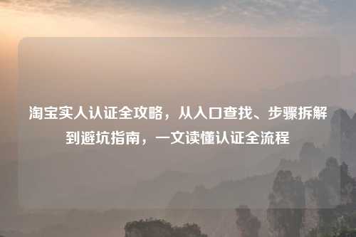      实人认证全攻略，从入口查找、步骤拆解到避坑指南，一文读懂认证全流程