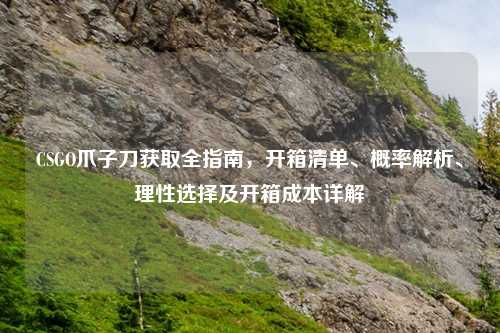 CSGO爪子刀获取全指南，开箱清单、概率解析、理性选择及开箱成本详解