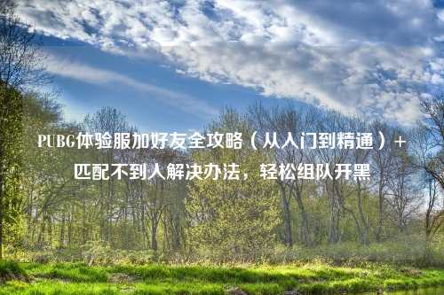 PUBG体验服加好友全攻略（从入门到精通）+匹配不到人解决办法，轻松组队开黑