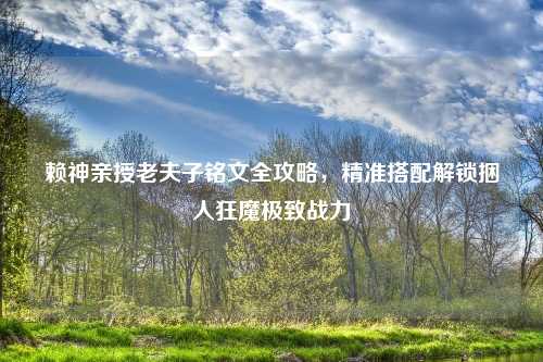 赖神亲授老夫子铭文全攻略，精准搭配解锁捆人狂魔极致战力