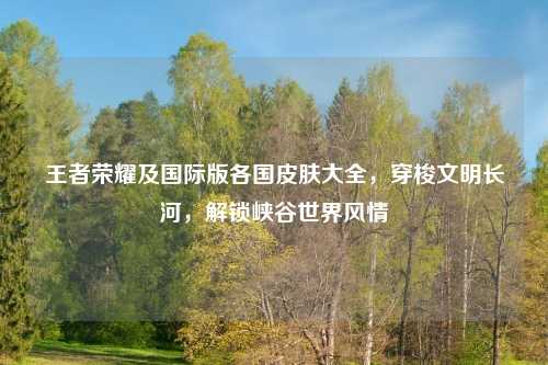 王者荣耀及国际版各国皮肤大全，穿梭文明长河，解锁峡谷世界风情