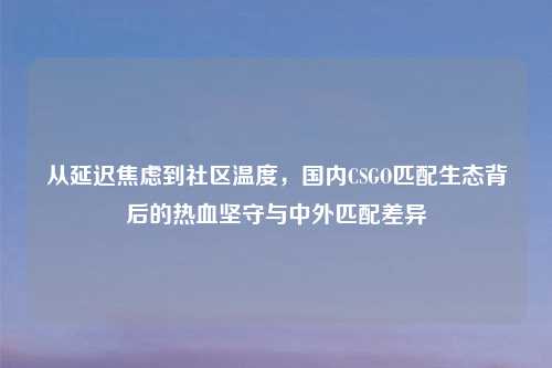 从延迟焦虑到社区温度，国内CSGO匹配生态背后的热血坚守与中外匹配差异