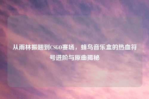 从雨林振翅到CSGO赛场，蜂鸟音乐盒的热血符号进阶与原曲揭秘