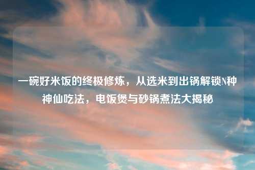 一碗好米饭的终极修炼，从选米到出锅解锁N种神仙吃法，电饭煲与砂锅煮法大揭秘