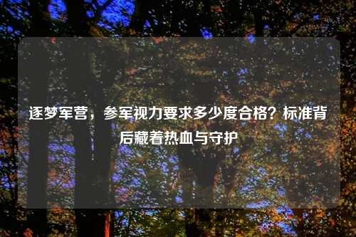 逐梦军营，参军视力要求多少度合格？标准背后藏着热血与守护