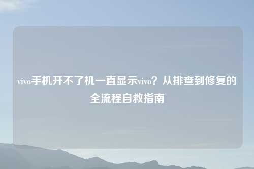 vivo手机开不了机一直显示vivo？从排查到修复的全流程自救指南