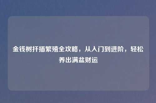 金钱树扦插繁殖全攻略，从入门到进阶，轻松养出满盆财运