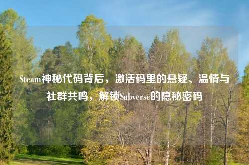 Steam神秘代码背后，激活码里的悬疑、温情与社群共鸣，解锁Subverse的隐秘密码