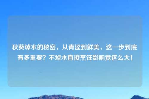 秋葵焯水的秘密，从青涩到鲜美，这一步到底有多重要？不焯水直接烹饪影响竟这么大！