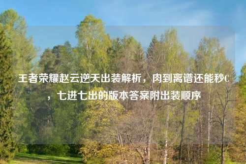 王者荣耀赵云逆天出装解析，肉到离谱还能秒C，七进七出的版本答案附出装顺序