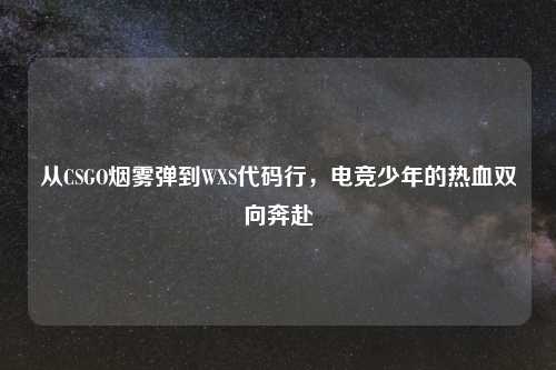 从CSGO烟雾弹到WXS代码行，电竞少年的热血双向奔赴