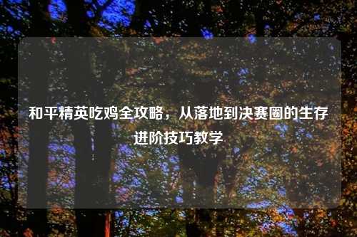 和平精英吃鸡全攻略,从落地到决赛圈的生存进阶技巧教学