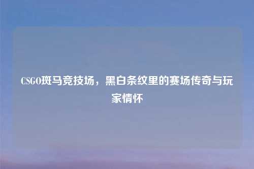 CSGO斑马竞技场，黑白条纹里的赛场传奇与玩家情怀