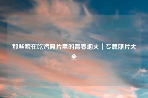 那些藏在吃鸡照片里的青春烟火｜专属照片大全