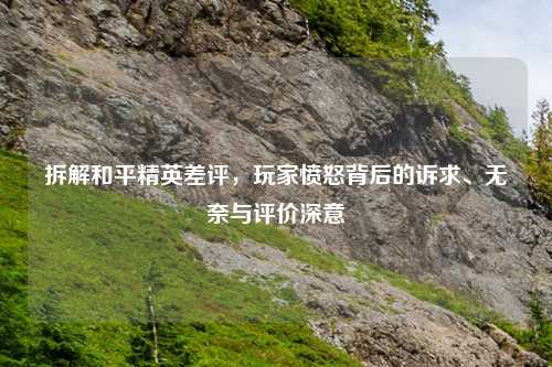拆解和平精英差评，玩家愤怒背后的诉求、无奈与评价深意