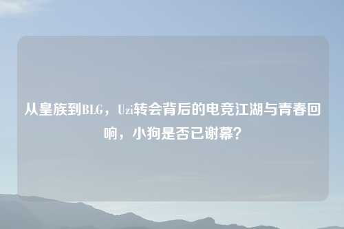 从皇族到BLG，Uzi转会背后的电竞江湖与青春回响，小狗是否已谢幕？