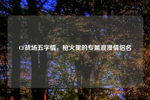 CF战场五字情，枪火里的专属浪漫情侣名