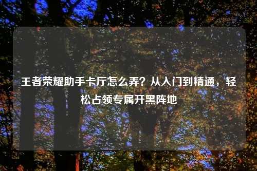 王者荣耀助手卡厅怎么弄？从入门到精通，轻松占领专属开黑阵地