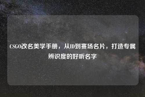 CSGO改名美学手册，从ID到赛场名片，打造专属辨识度的好听名字