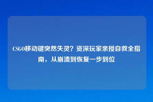 CSGO移动键突然失灵？资深玩家亲授自救全指南，从崩溃到恢复一步到位