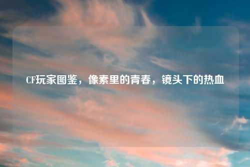 CF玩家图鉴，像素里的青春，镜头下的热血