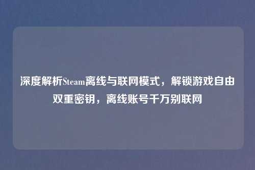 深度解析Steam离线与联网模式，解锁游戏自由双重密钥，离线账号千万别联网
