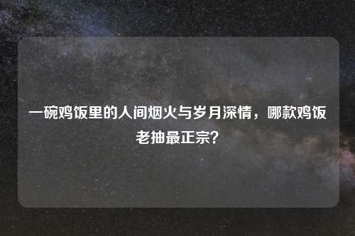 一碗鸡饭里的人间烟火与岁月深情，哪款鸡饭老抽最正宗？