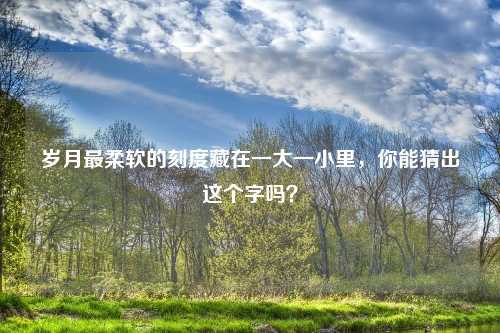 岁月最柔软的刻度藏在一大一小里，你能猜出这个字吗？