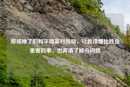 那场输了的和平精英对掏局，让我读懂比胜负重要的事，也弄清了掉分问题