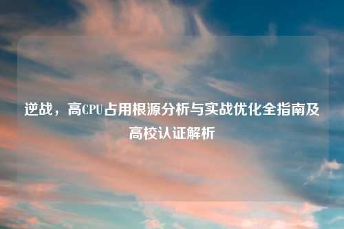 逆战，高CPU占用根源分析与实战优化全指南及高校认证解析