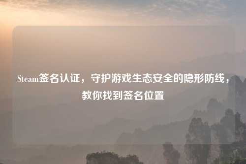 Steam签名认证，守护游戏生态安全的隐形防线，教你找到签名位置