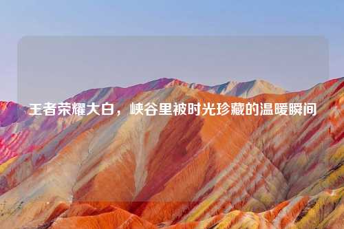 王者荣耀大白，峡谷里被时光珍藏的温暖瞬间