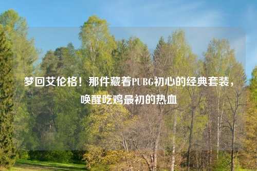 梦回艾伦格！那件藏着PUBG初心的经典套装，唤醒吃鸡最初的热血