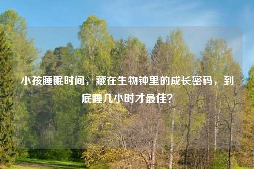 小孩睡眠时间，藏在生物钟里的成长密码，到底睡几小时才更佳？